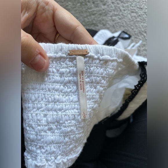 NWT Free People|| Intimately - Enchanted Micro Cami, Black and White Combo,Large - Picture 6 of 7